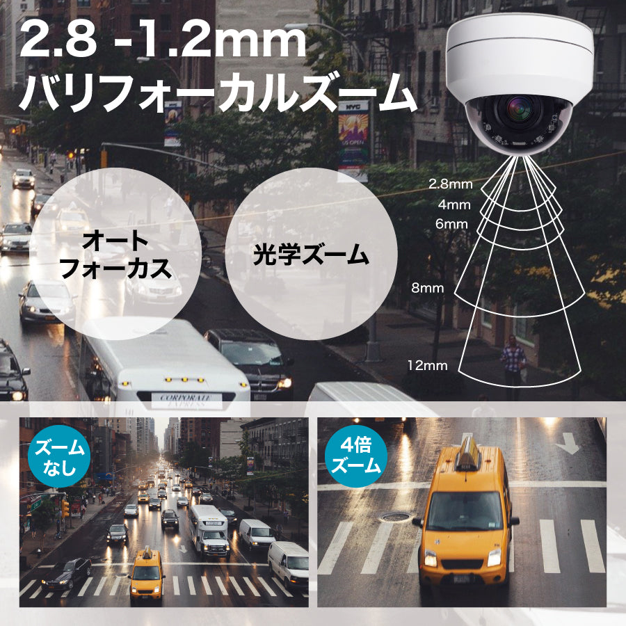 【プロが太鼓判!】TOLEC 防犯カメラ 監視カメラ 屋内外兼用 200万画素 360°広角撮影 4倍ズーム 防水仕様 高齢者 介護 見守りカメラ お留守番 ペットカメラ 業務用 店舗用 動体検知 遠隔監視 いたずら防止 嫌がらせ防止 盗難防止 強盗防止 倉庫