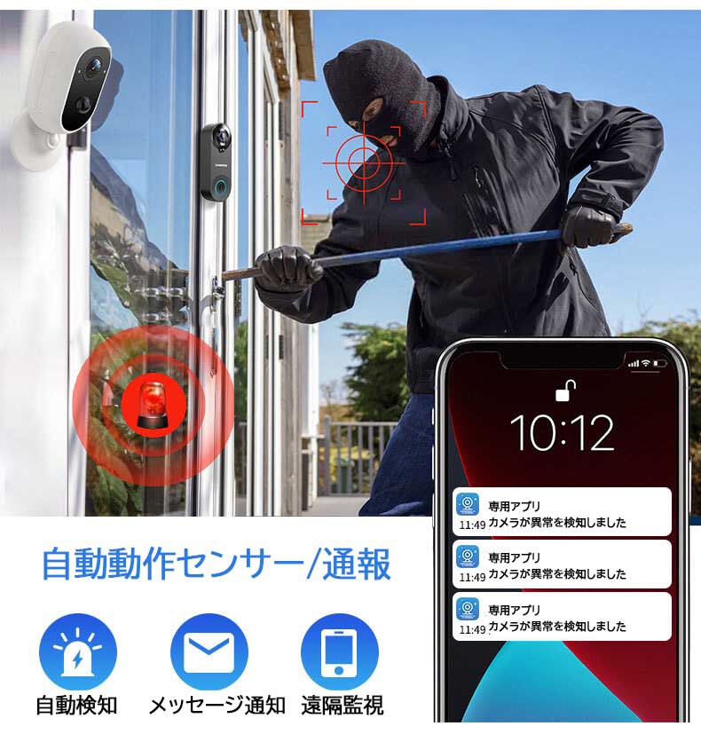 【配線工事一切不要】マグネットタイプカメラ